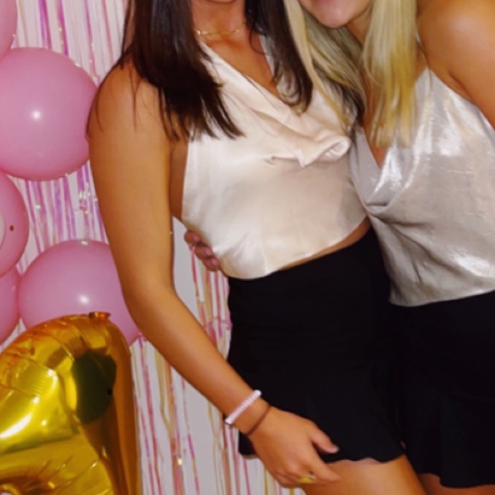 Zara Satin Top in Cream - Picture 3 of 5